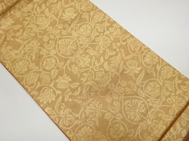 JAPANESE FUKURO OBI / WOVEN ABSTRACT FLOWER ARABESQUE